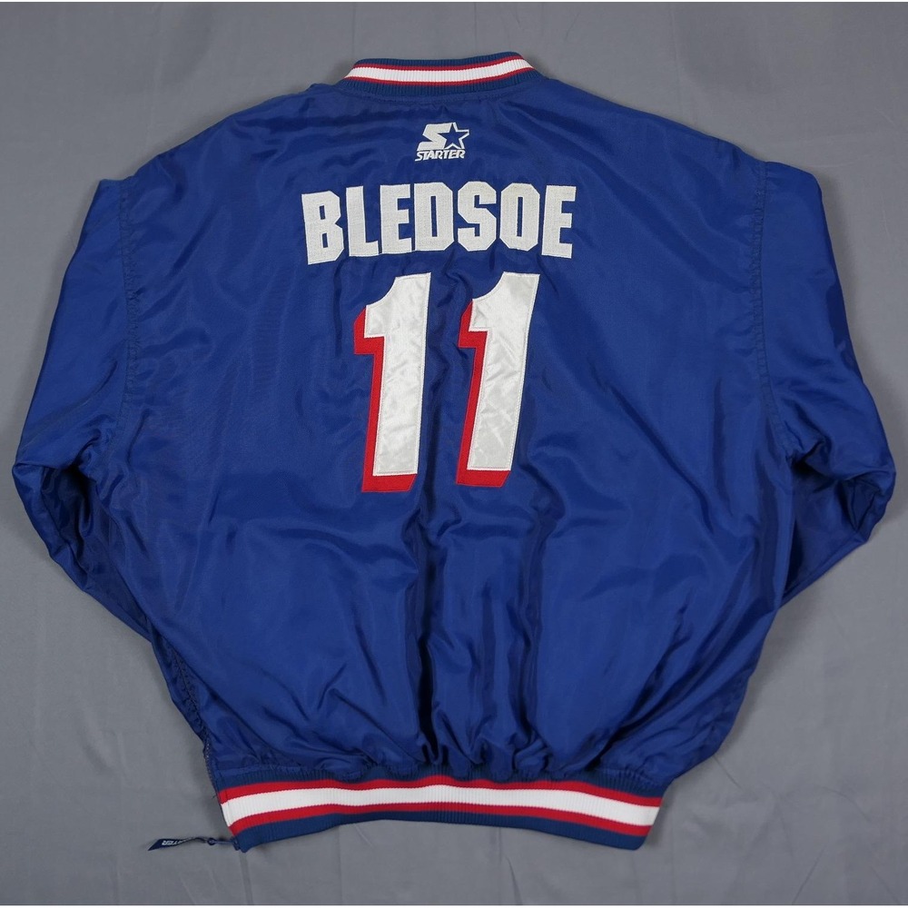 VTG Starter New England Patriots Drew Bledsoe Windbreaker Pullover Jacket Mens L
